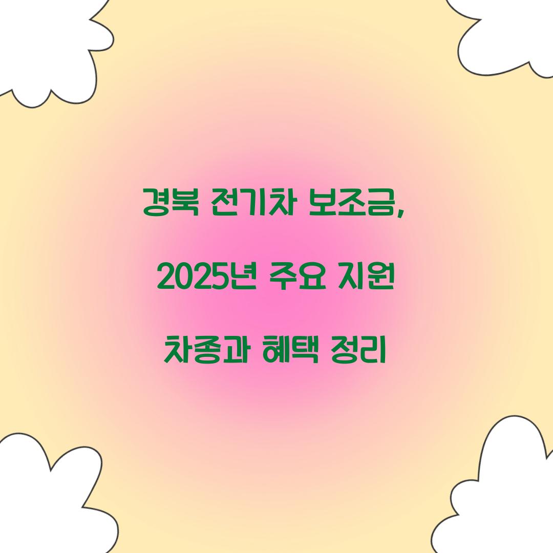경북 전기차 보조금