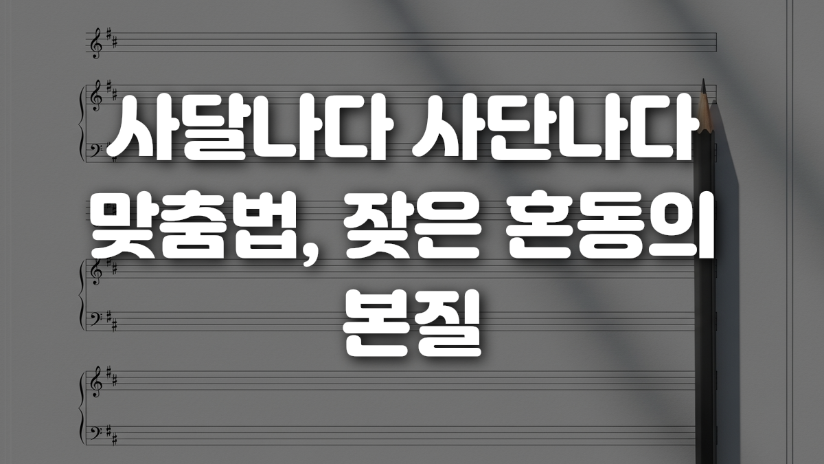 사달나다 사단나다 맞춤법 잦은 혼동의 본질