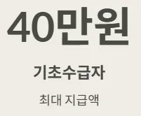2025 민생지원금 - 기초수급자 지원금액