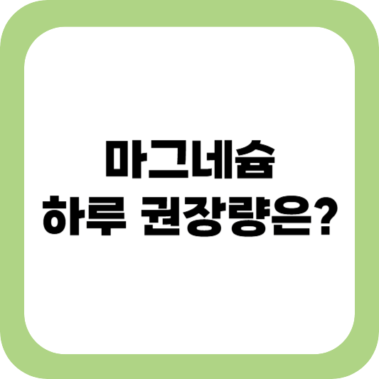 마그네슘 효능