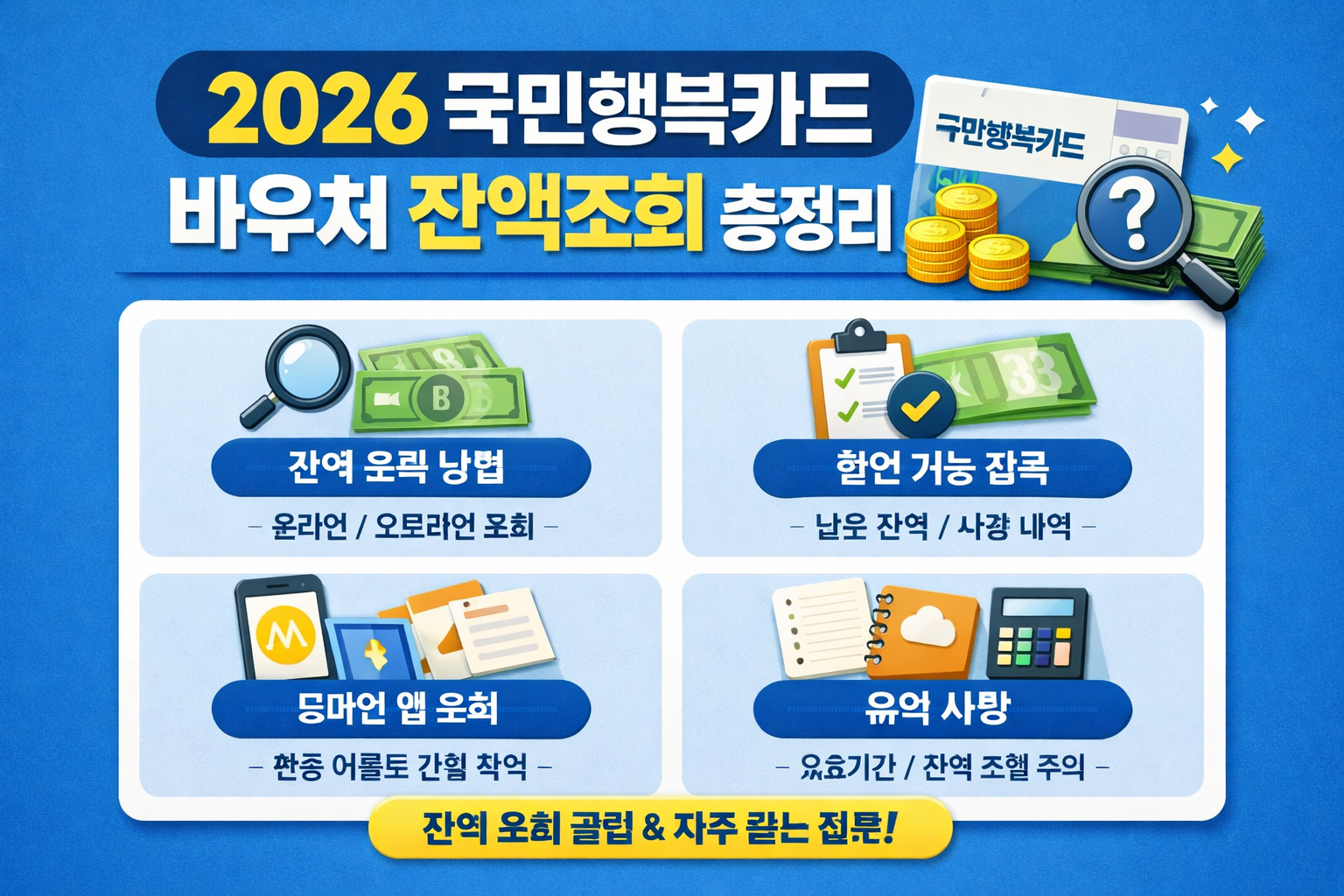 2026 국민행복카드 바우처 잔액조회 총정리 국민행복카드 잔액 확인 가장 쉬운 방법
