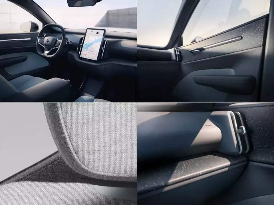 볼보 EX30의 실내 주요 구성을 모았습니다.