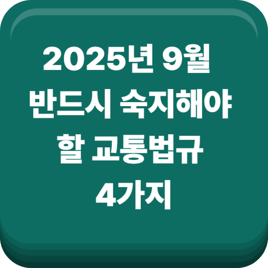 2025년 9월부터 반드시 숙지해야 할 교통법규 4가지