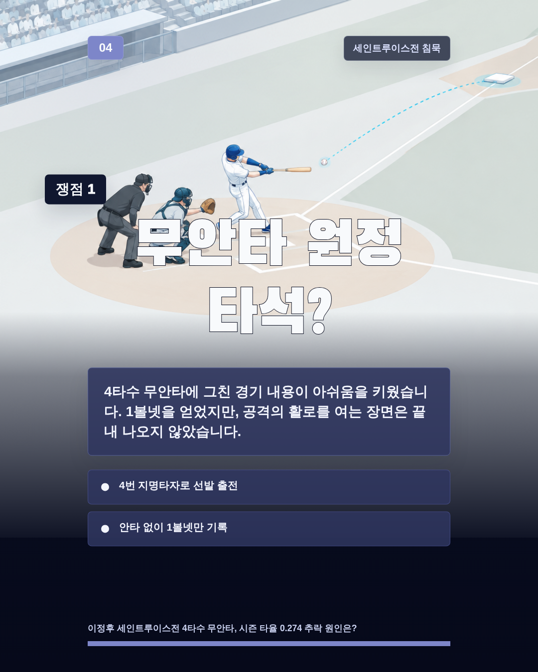 무안타 원정 타석?