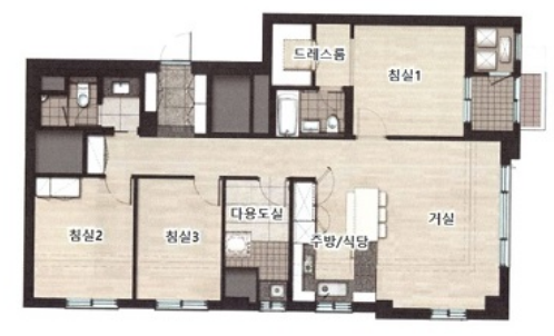 래미안 원펜타스 84㎡C 평면도
