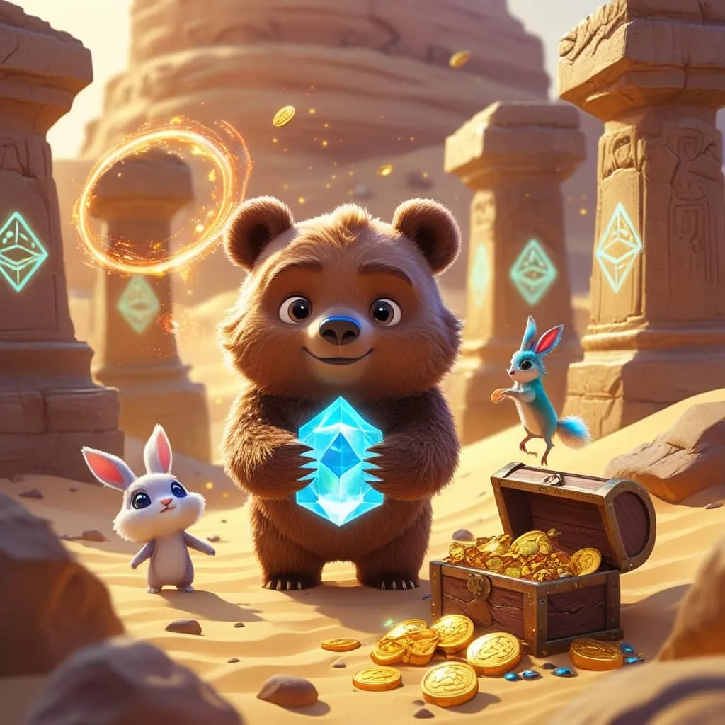 베라체인의 다양한 생태계와 사용성을 상징적으로 보여주는 고대 사원 배경 이미지.