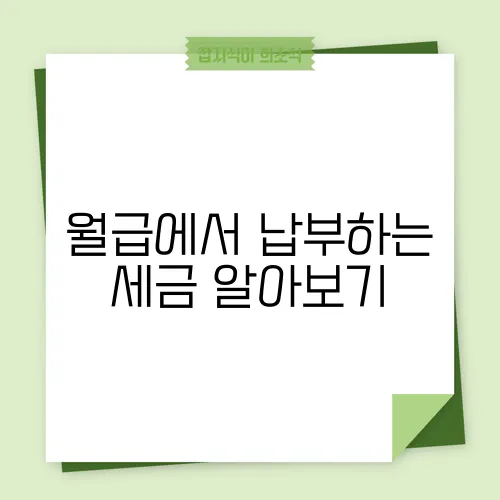 월급에서 납부하는 세금 알아보기