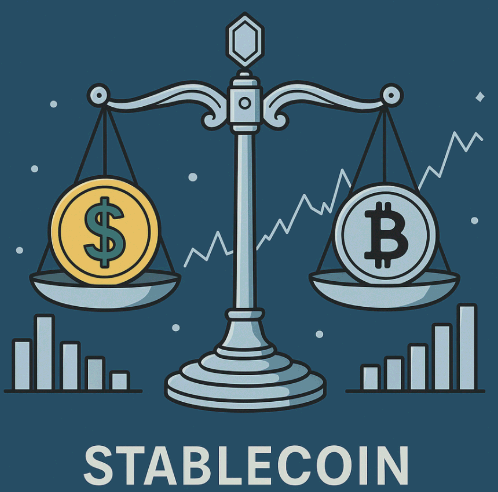 스테이블 코인의 정의, 작동 방식, 유형, 미래 전망까지 한눈에 정리한 대표 이미지 (overview of stablecoin types, mechanisms, and future outlook)