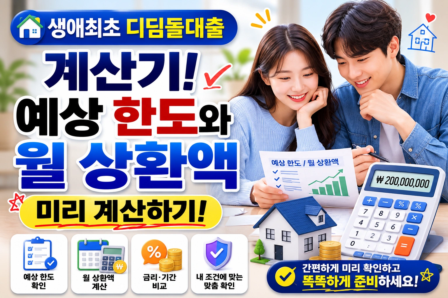 생애최초 디딤돌대출 계산기! 예상 한도와 월 상환액 미리 계산하기