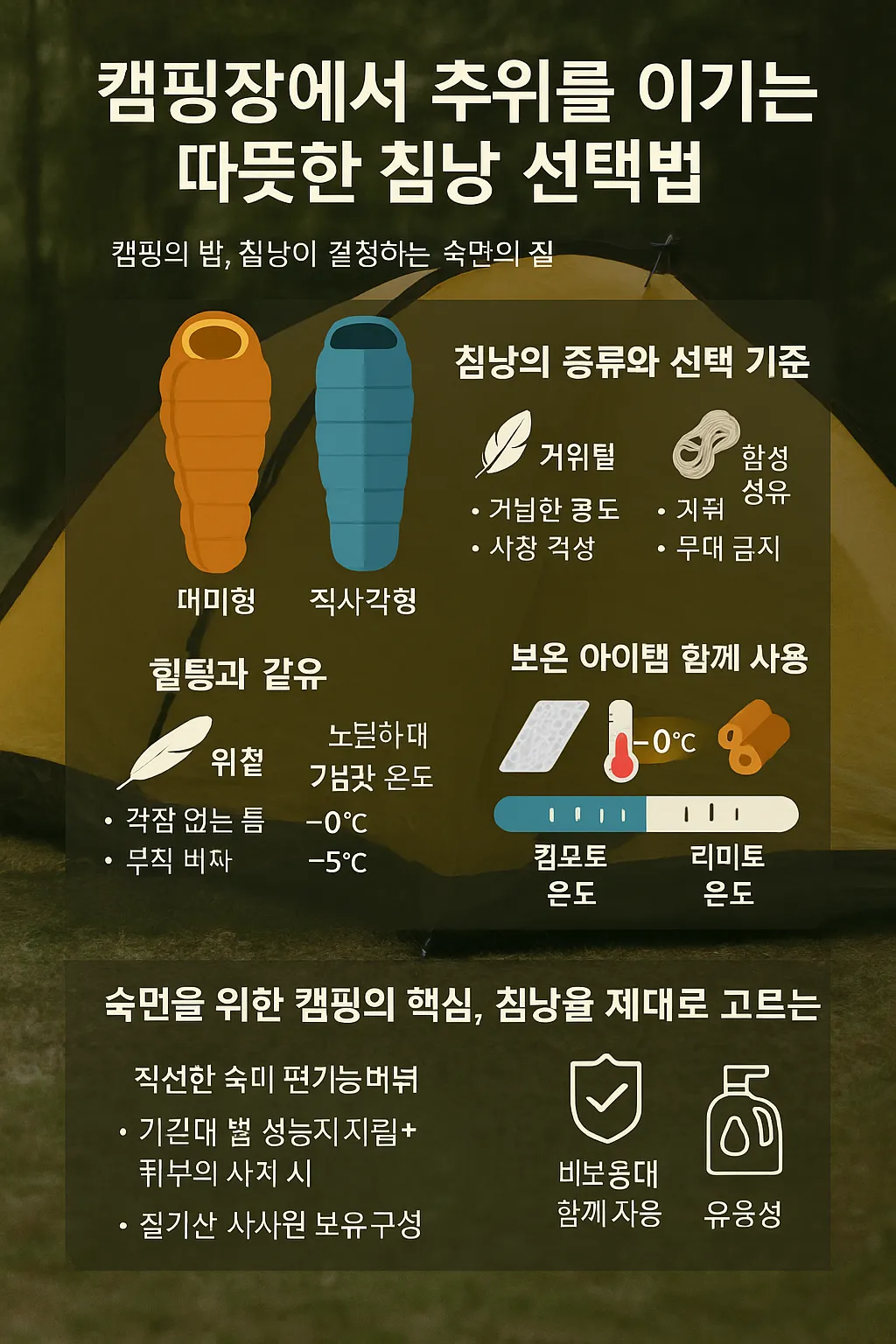 따뜻한 침낭 선택법 관련 사진