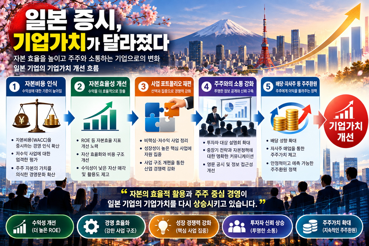 일본 도쿄증권거래소의 자본효율성과 기업가치 제고 구조