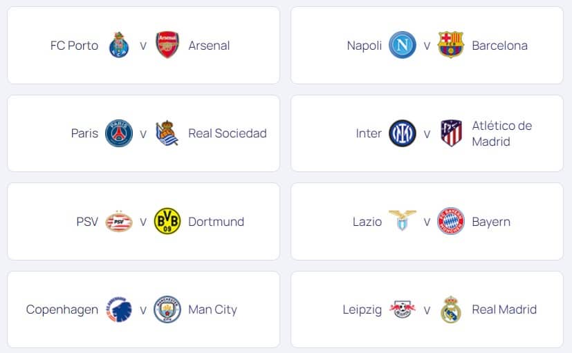 챔스 16강 대진표