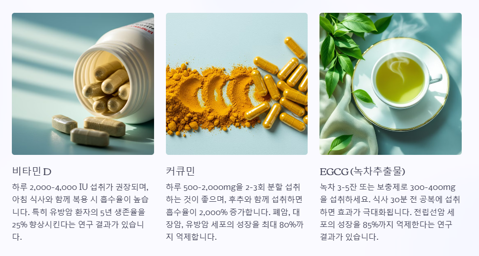 암세포 억제 및 사멸에 도움을 주는 영양제 7가지