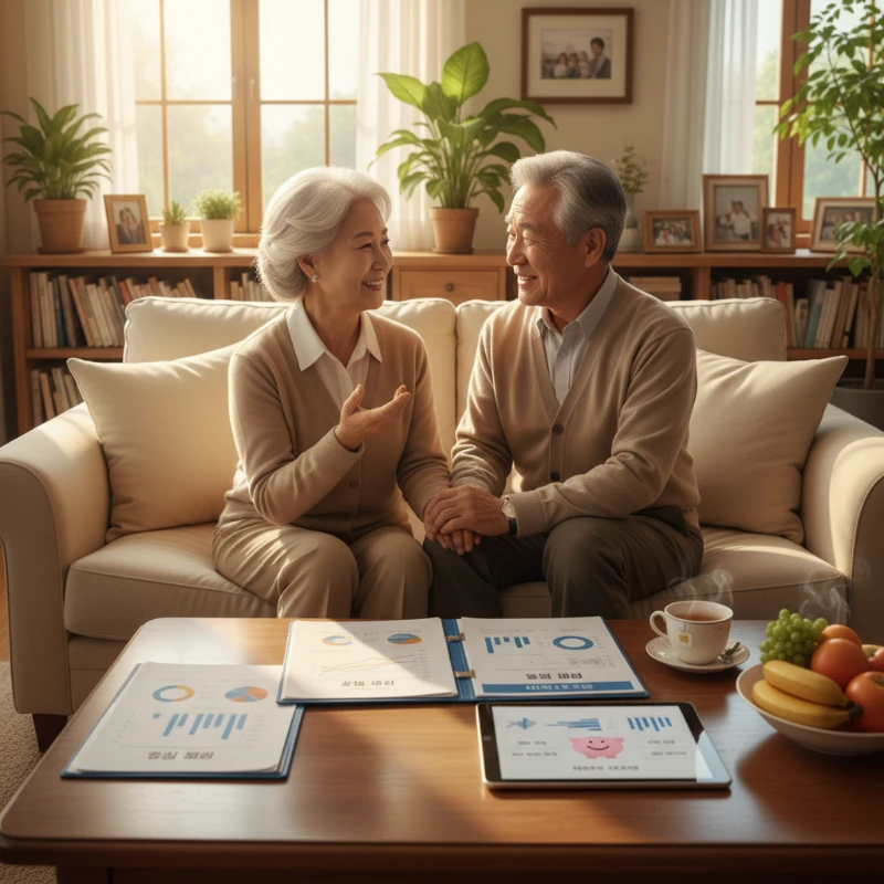 2026년 노령연금을 통해 안정적인 노후를 준비하며 미소 짓는 부부의 모습