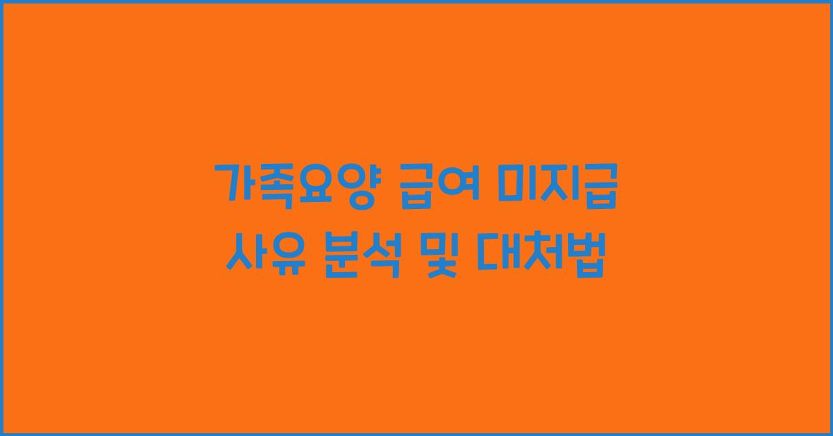 가족요양 급여 미지급 사유