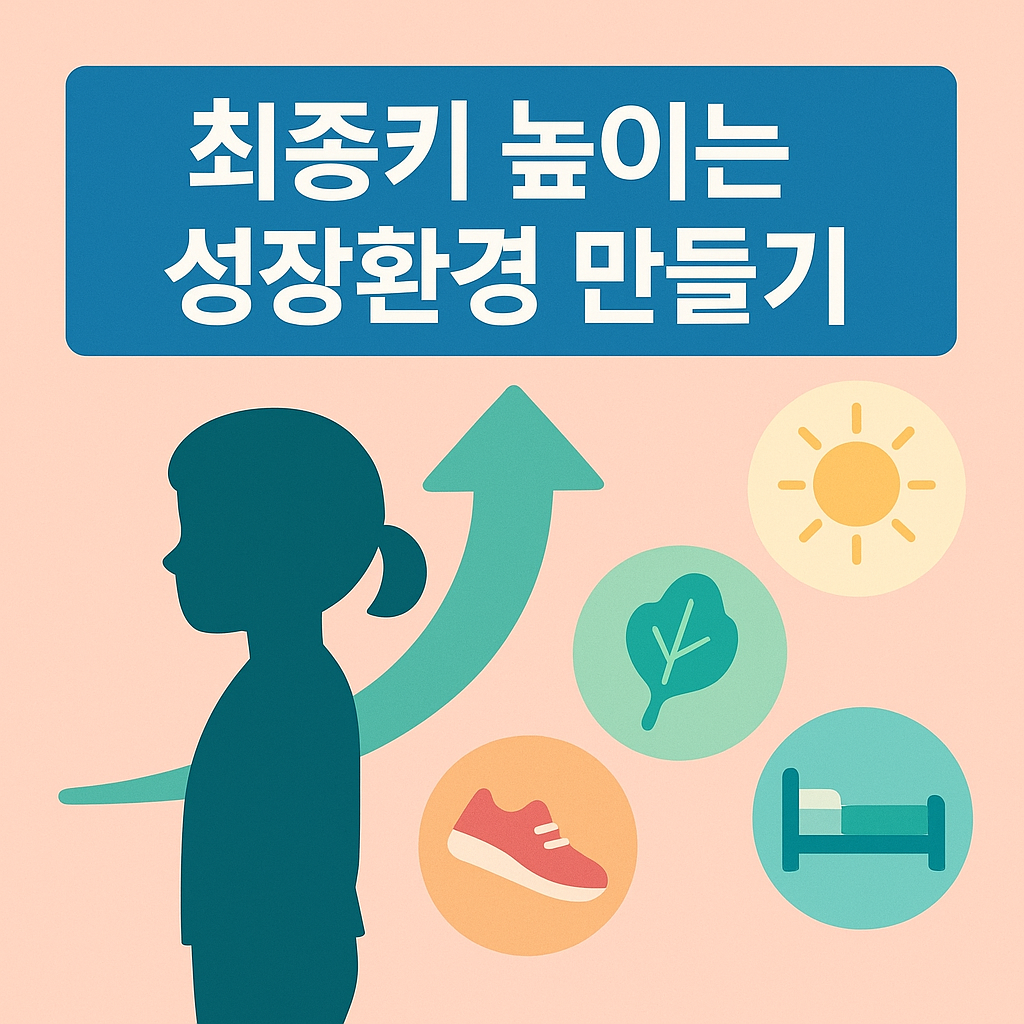 수면&middot;운동&middot;영양&middot;햇빛 등 성장환경 인포그래픽 &ndash; 최종키 향상 방법 안내