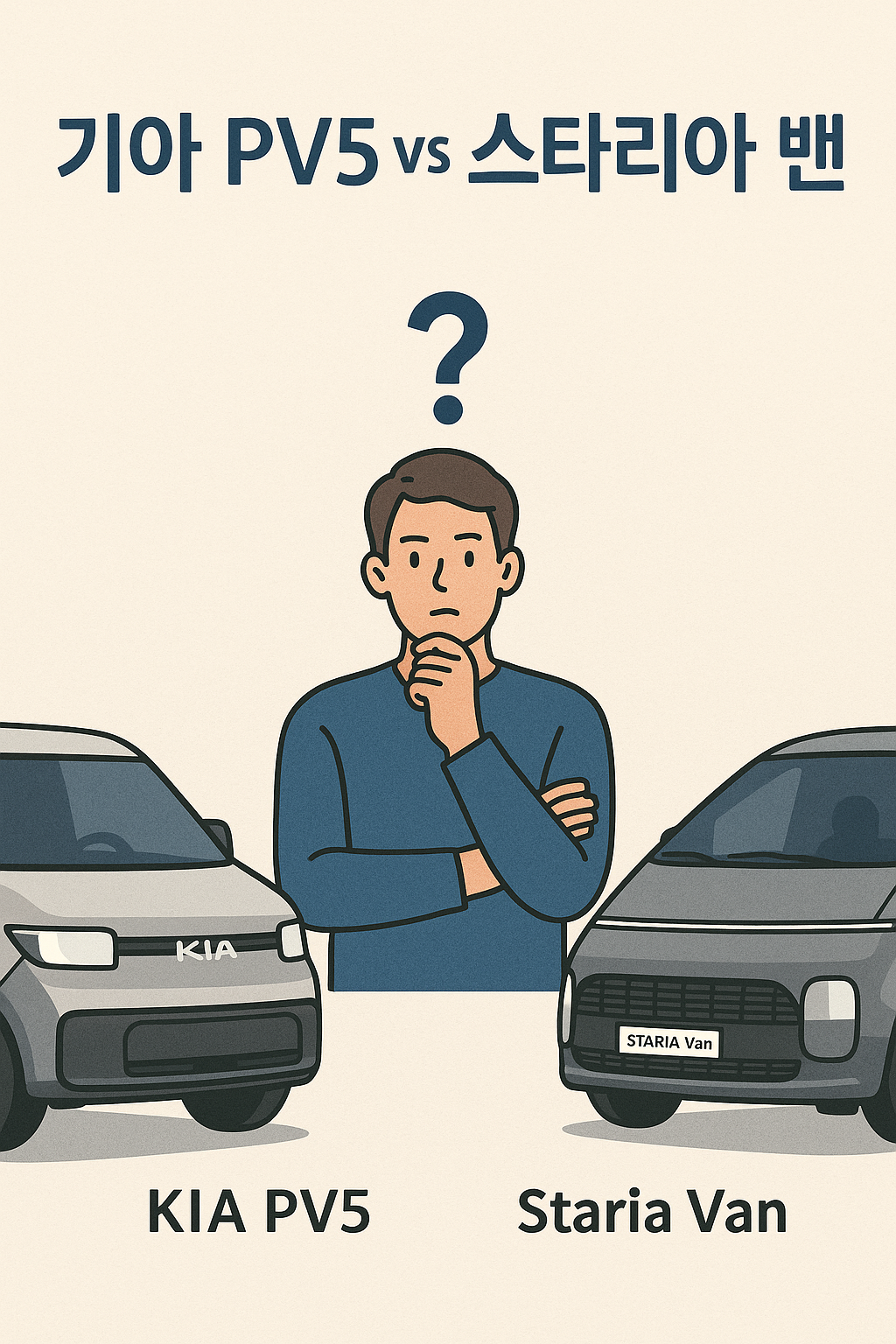 기아 PV5 vs 현대 스타리아 밴 비교 사진 관련.