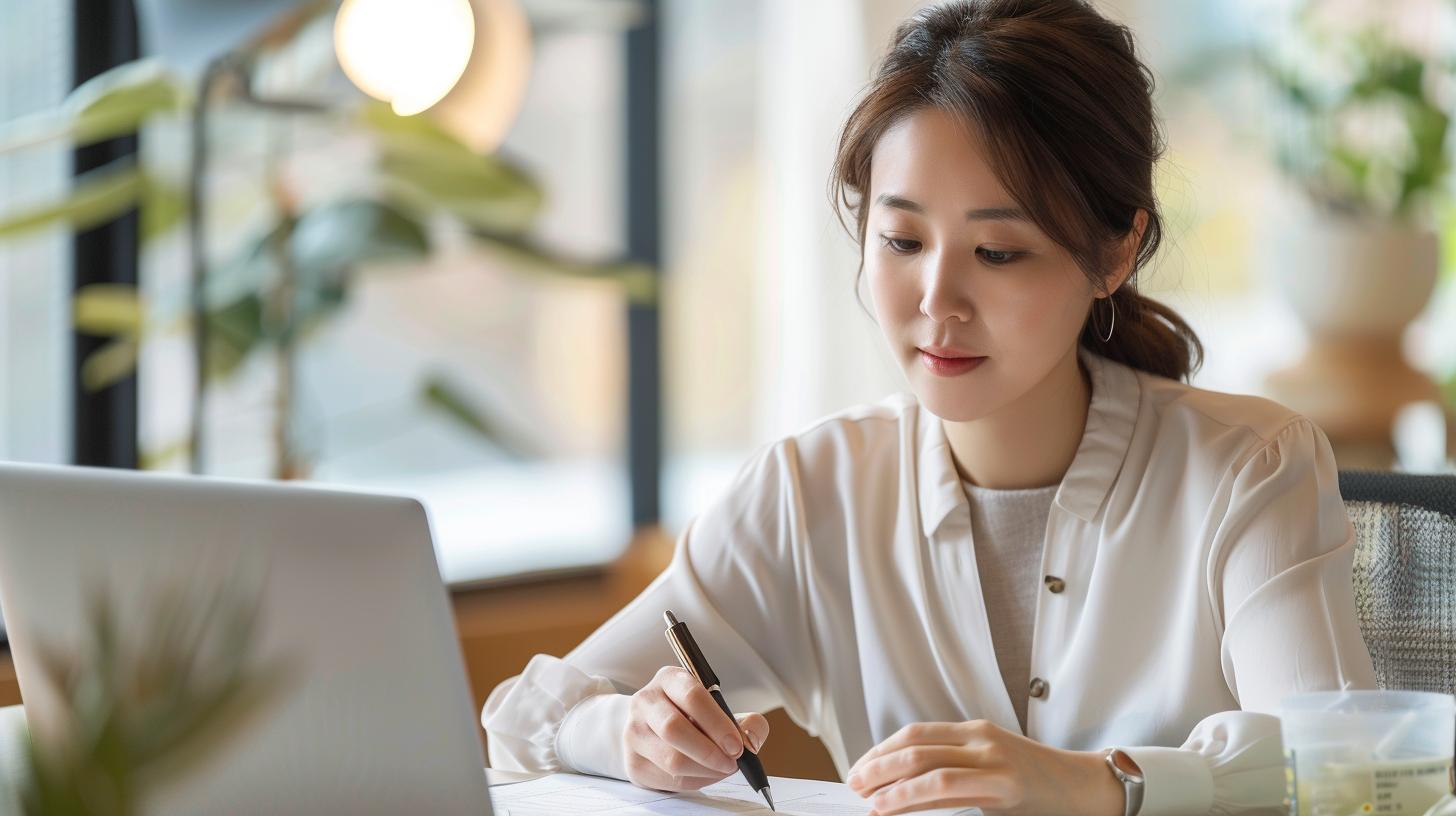 30대 직장인이 실업급여 서류를 검토하는 장면