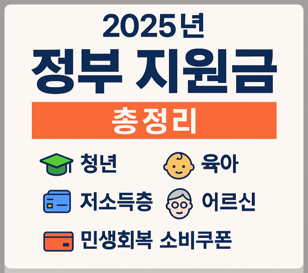 2025년 최신 정부 지원금 총정리 신청 방법까지 한 번에