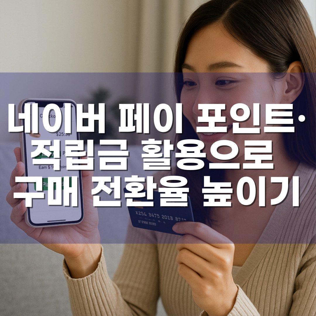 네이버 페이 포인트&middot;적립금 활용으로 구매 전환율 높이기