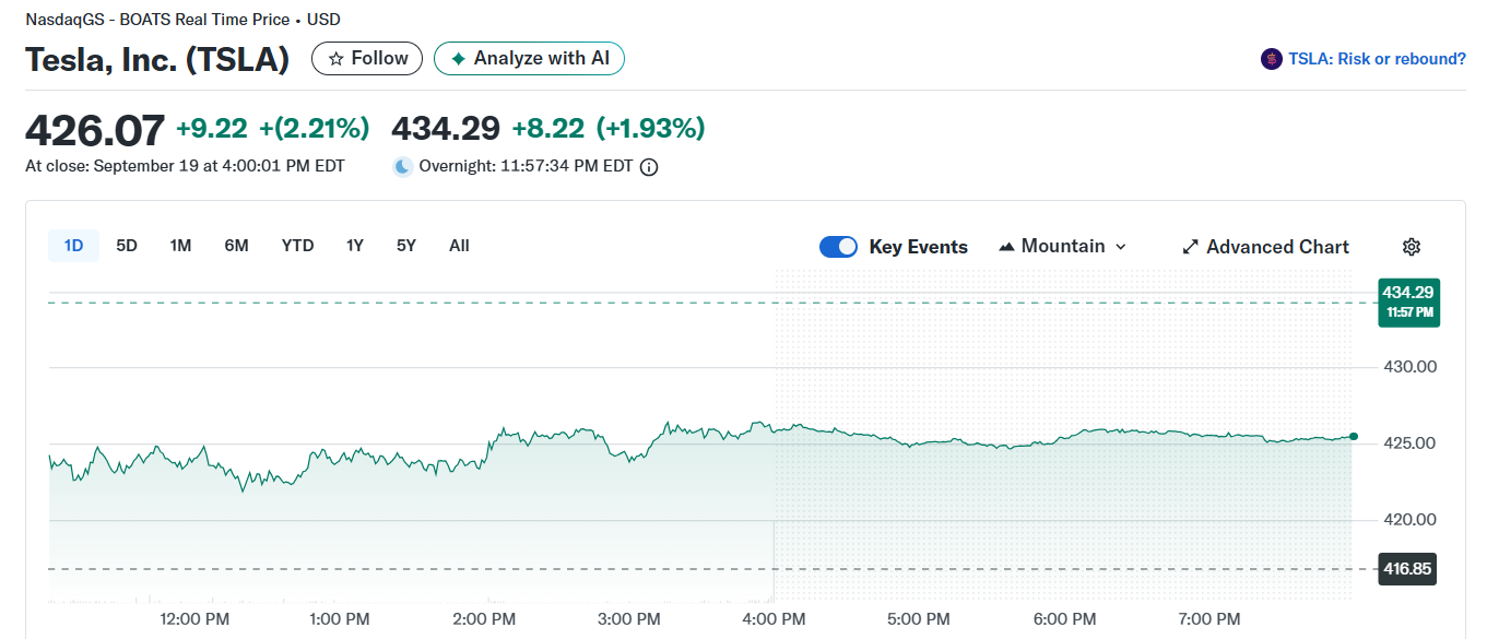 테슬라 최근 주가흐름
