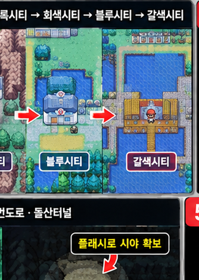 포켓몬스터 파이어레드 리프그린 블루시티 24번도로 25번도로 이수재 승선티켓 획득 위치