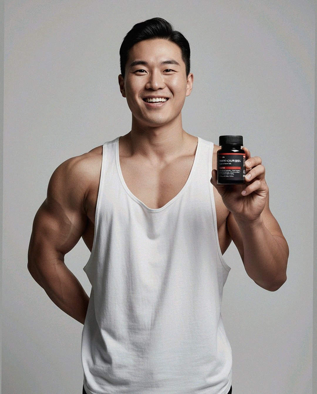 Korean Asian man in his 40s looking tired at office desk