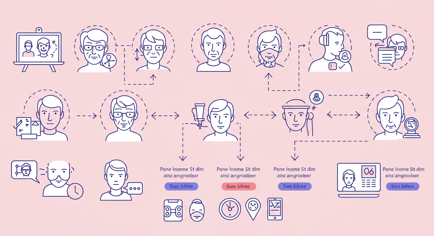 촬영&rarr;보정&rarr;메타기록&rarr;모델선택&rarr;프롬프트&rarr;배치생성&rarr;품질체크&rarr;업스케일&rarr;일관성평가&rarr;선별로 이어지는 AI 에이징 예측 워크플로 다이어그램