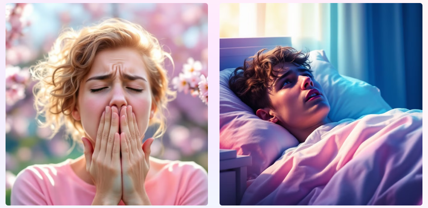 꽃가루 알레르기 감기비교