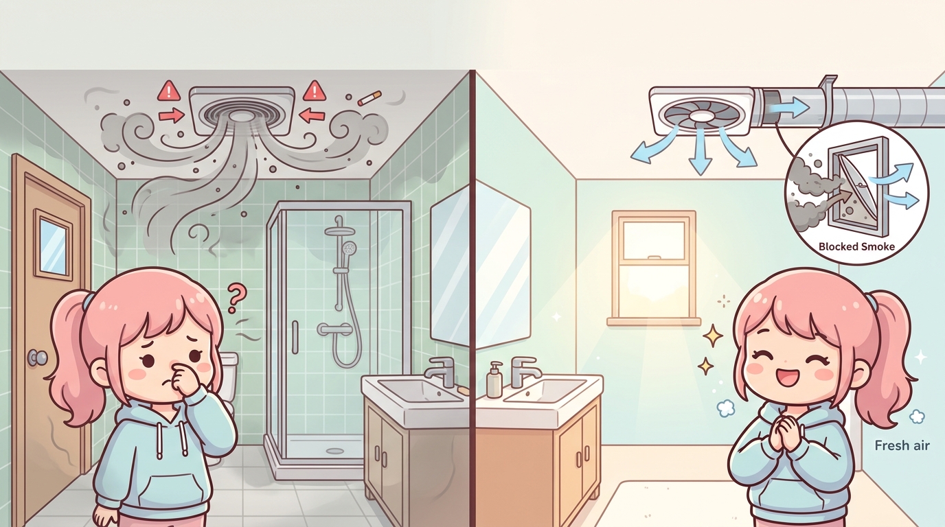 아파트 욕실 담배 냄새 (역류 원인, 댐퍼 효과, 대처법)