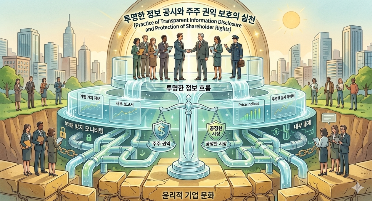 주주 권익 보호와 시장의 신뢰를 표현한 일러스트