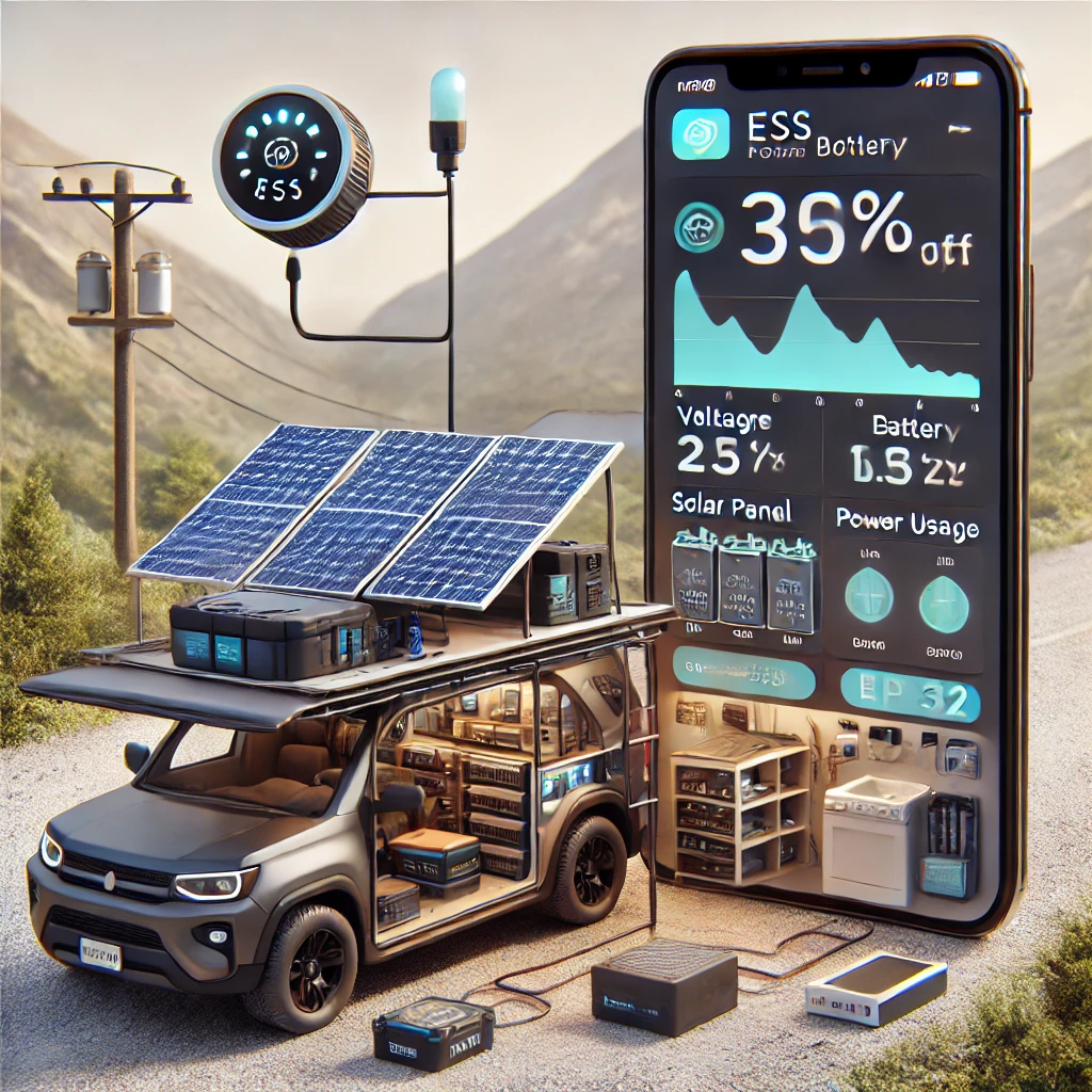 스마트폰 앱에서 실시간으로 전력 흐름을 확인하는 IoT 기반 ESS 태양광 배전 시스템