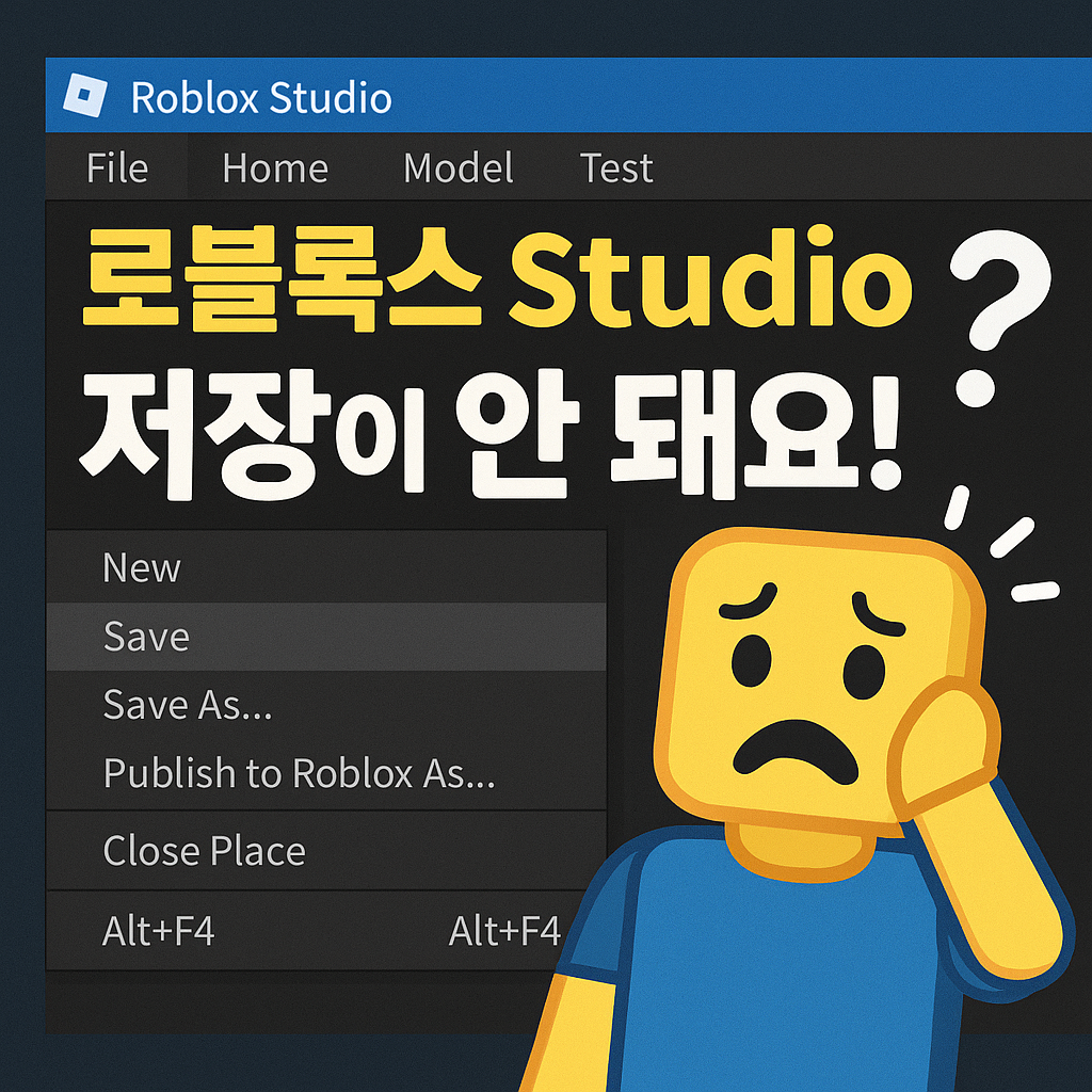 로블록스 Studio 저장 오류 원인과 해결법