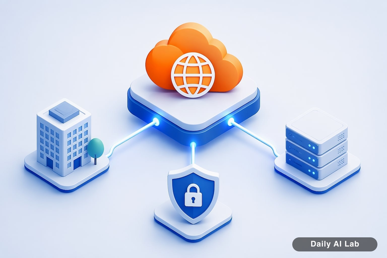 Cloudflare Internal DNS 정리: 사내망에 도입할 만한가의 핵심 개념을 단순한 테크 일러스트로 표현한 대표 이미지