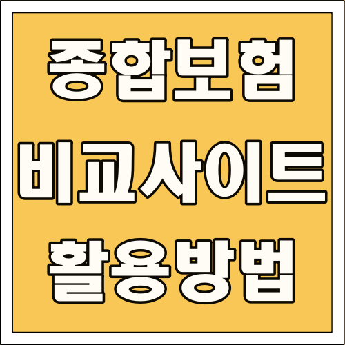 종합보험 비교사이트 활용 방법 글씨 썸네일