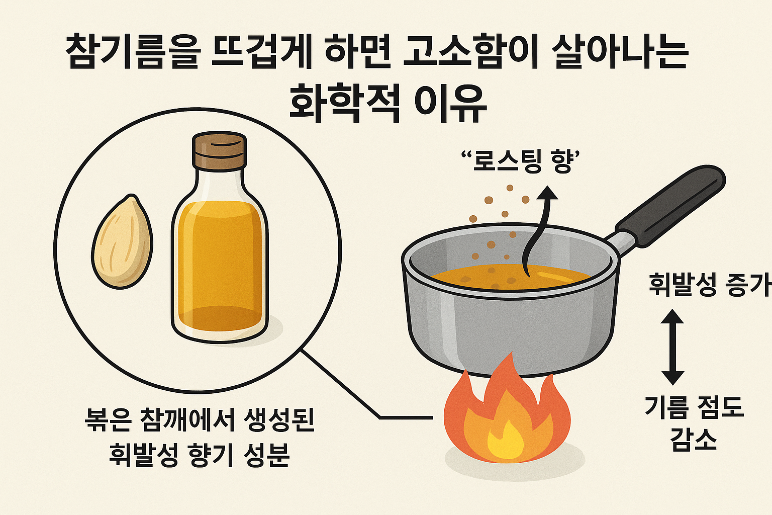 참기름을 뜨겁게 하면 고소함이 살아나는 이유