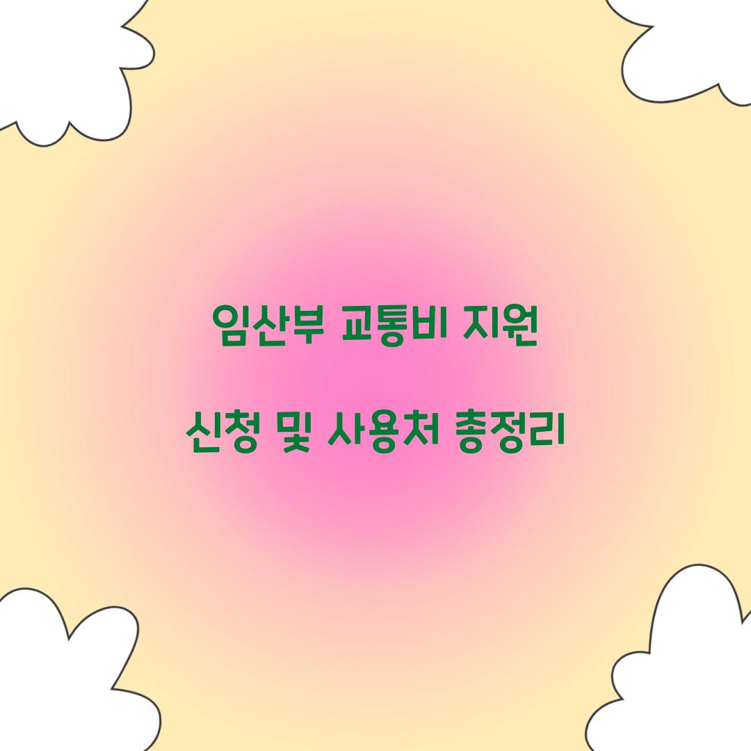 임산부 교통비 지원 신청