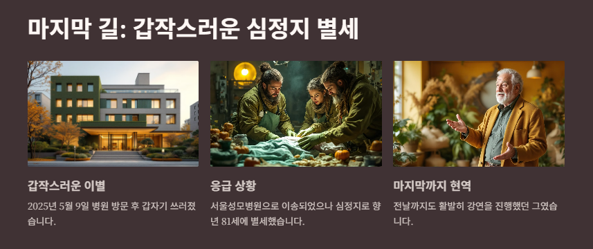 뽀빠이 이상용 사망 원인(병명)&amp;#44; 프로필(사주)&amp;#44; 가족&amp;#44; 빈소