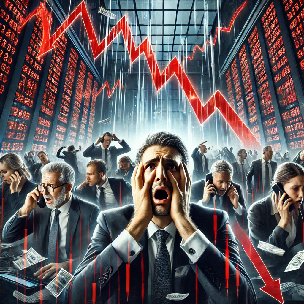 주식 폭락에 투자자들 공포