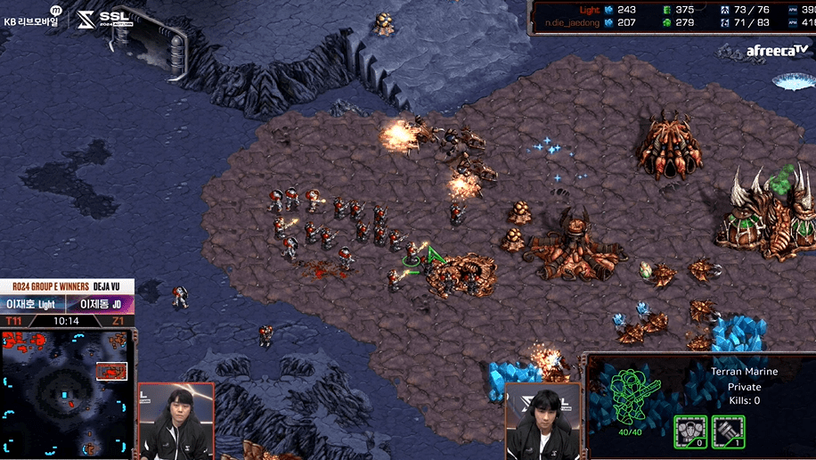 SSL 스타리그 24강 E조 승자전 저그앞마당공격