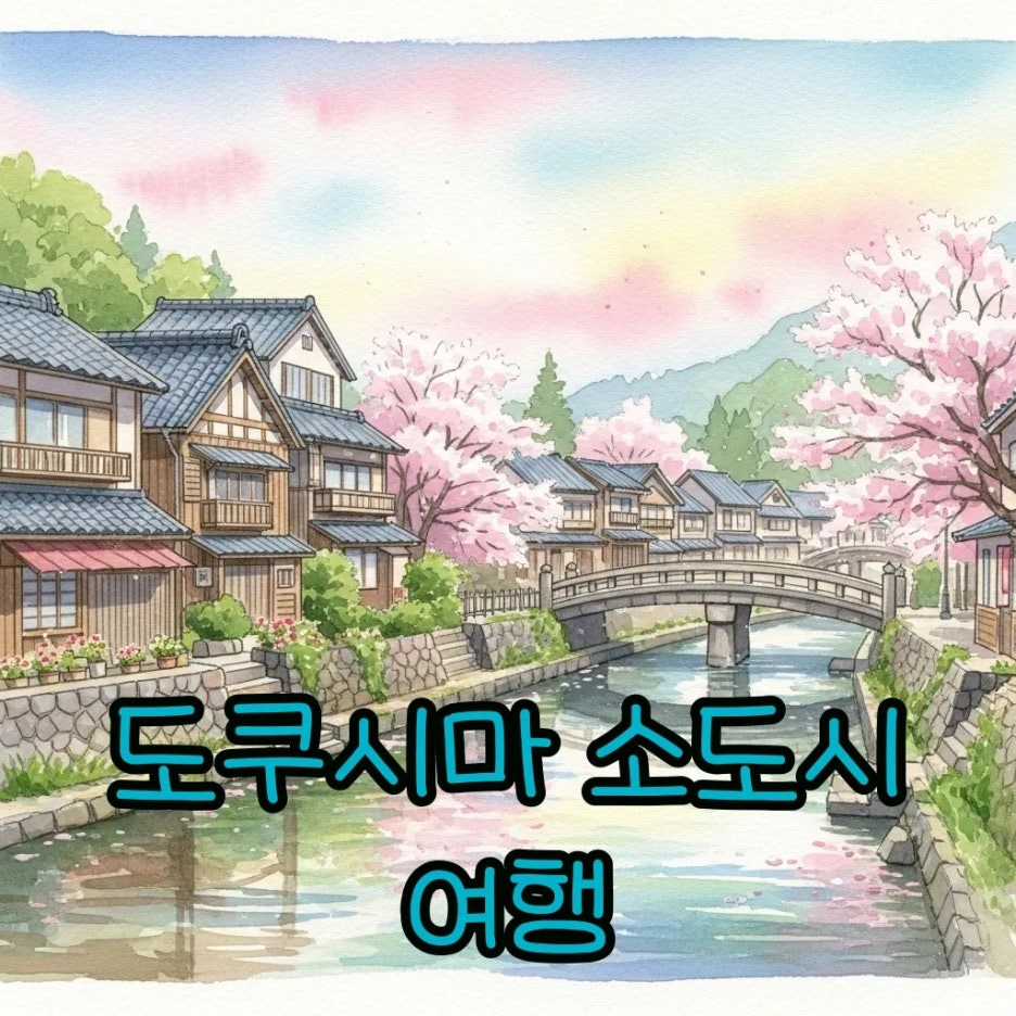 잔잔한 도쿠시마 소도시 풍경