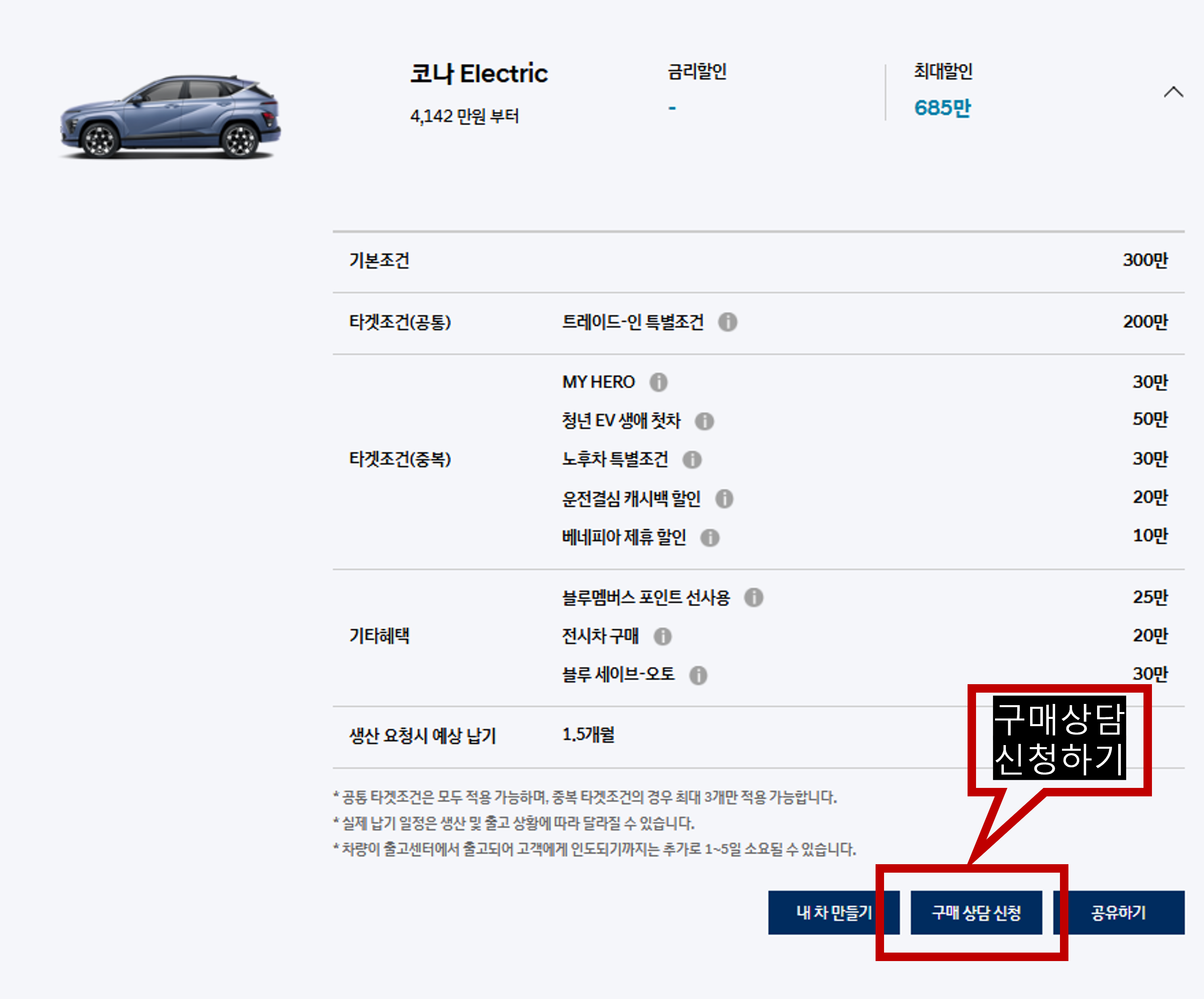 코나일렉트릭 할인 오월한정