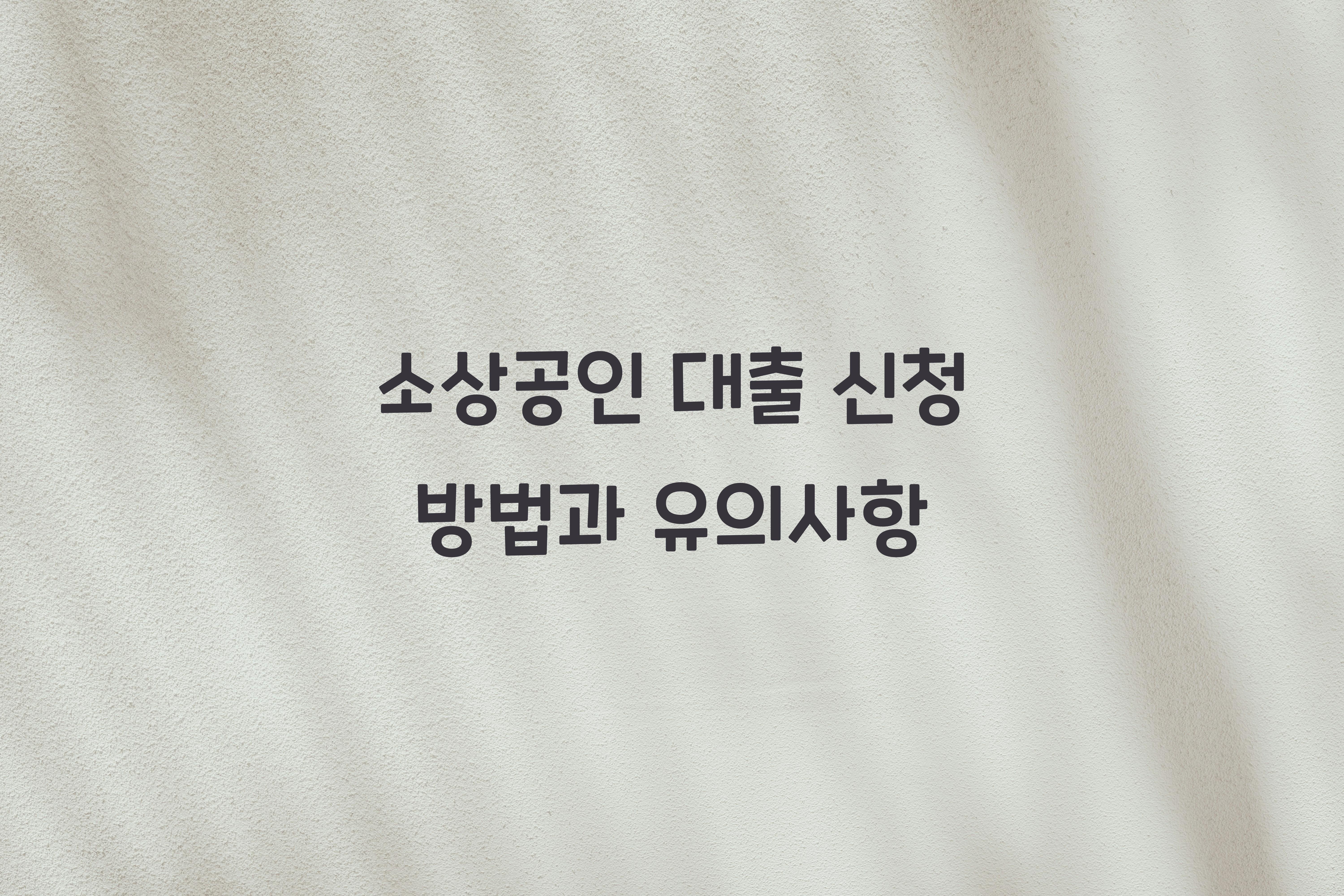 소상공인 대출 신청