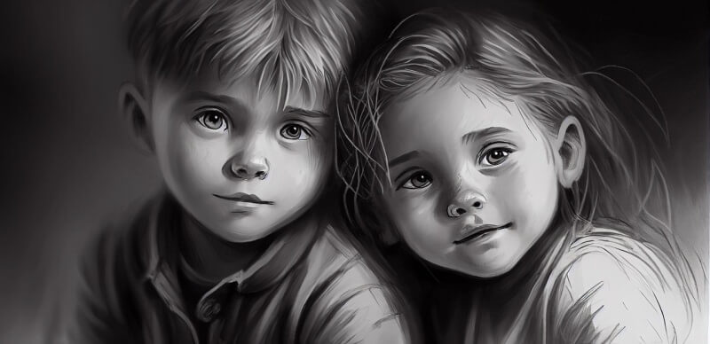 여자 어린이 남자 어린이 만화그림