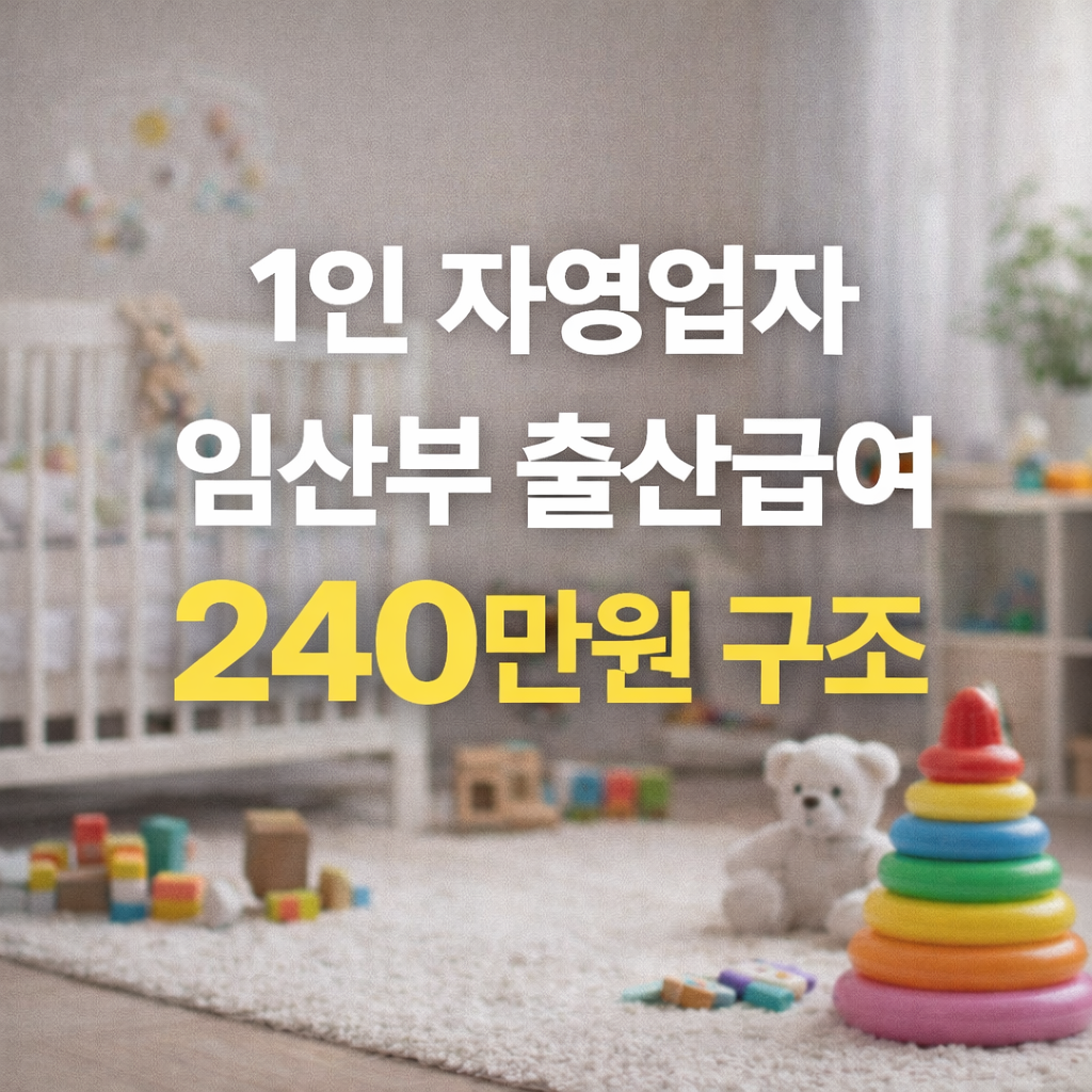 1인 자영업자 임산부 출산급여 240만원 구조 (서울 추가 90만원 포함)