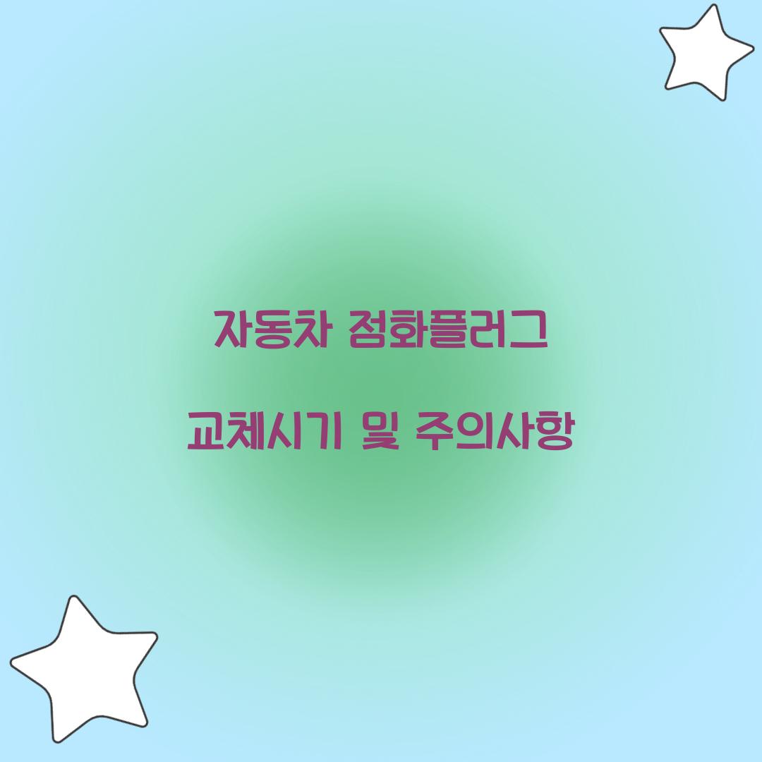 자동차 점화플러그 교체시기