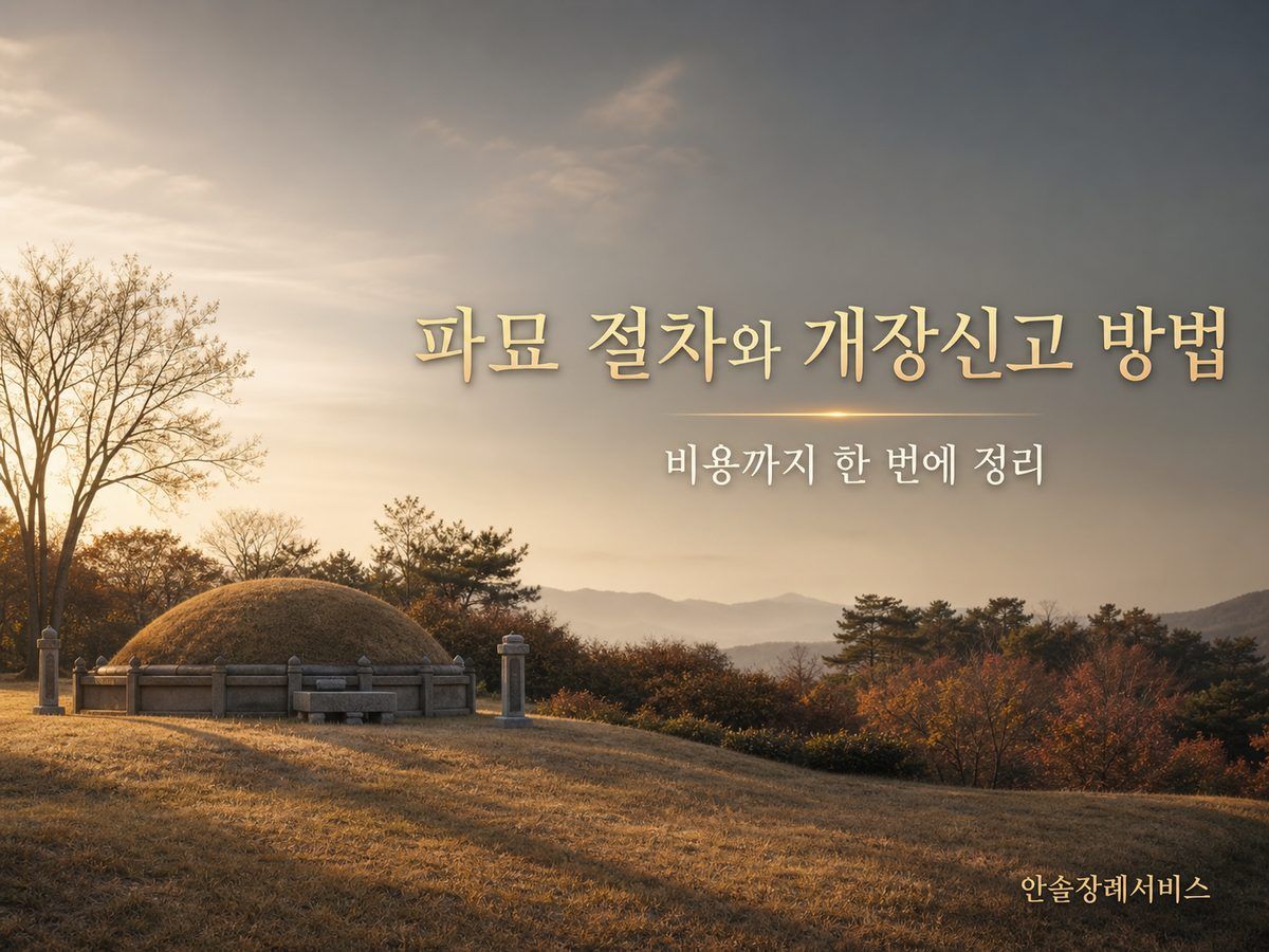 파묘 절차와 개장신고 방법, 비용까지 한 번에 정리