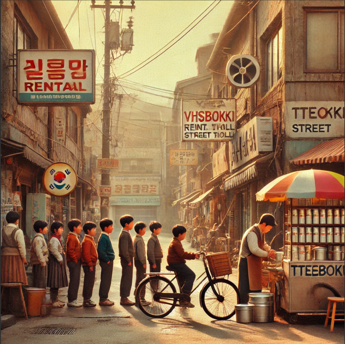 “그 시절, 골목을 채운 사람들” 문방구 앞 떡볶이 좌판, 학생들 웃는 모습