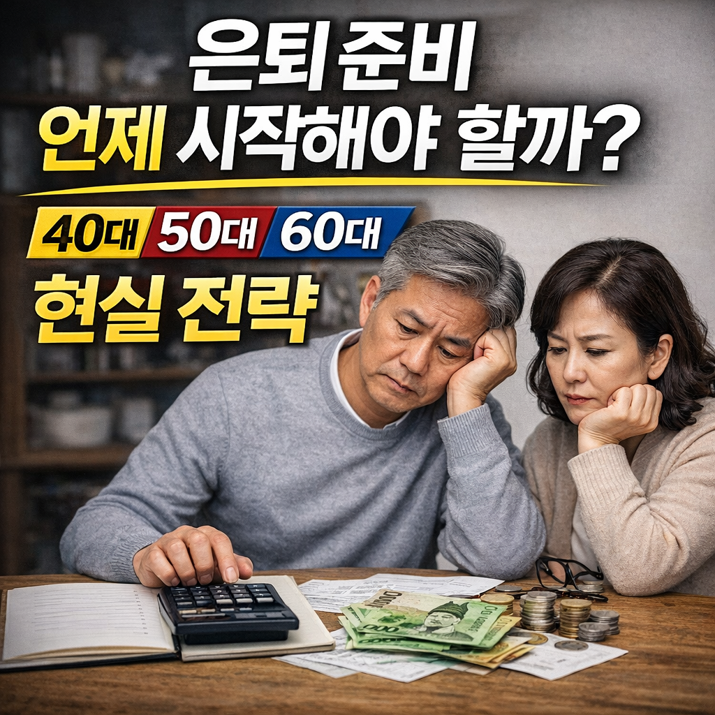 은퇴 준비 언제 시작해야 할까?를 40대, 50대, 60대로 구분해 현실적 전략을 제시하고 있다.
