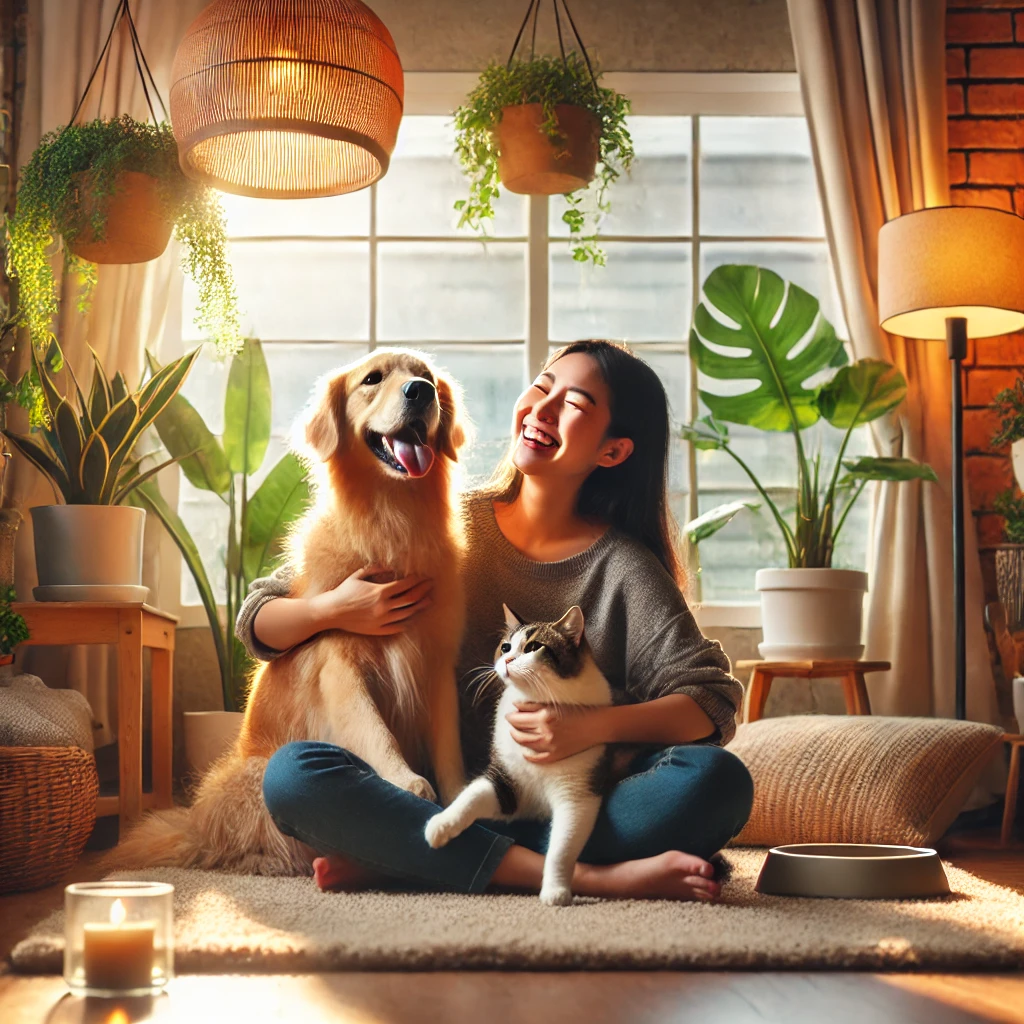 반려 동물과 함께 있는 사진